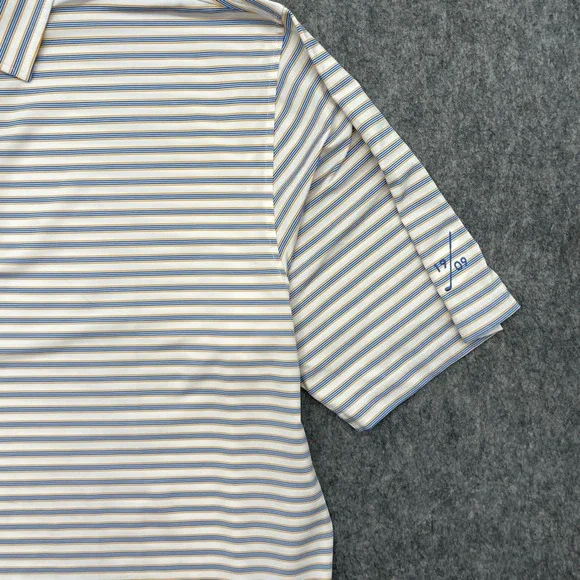 FootJoy Shirt Mens 2XL White Striped Performance Golf Polo Short Sleeve - Picture 7 of 16